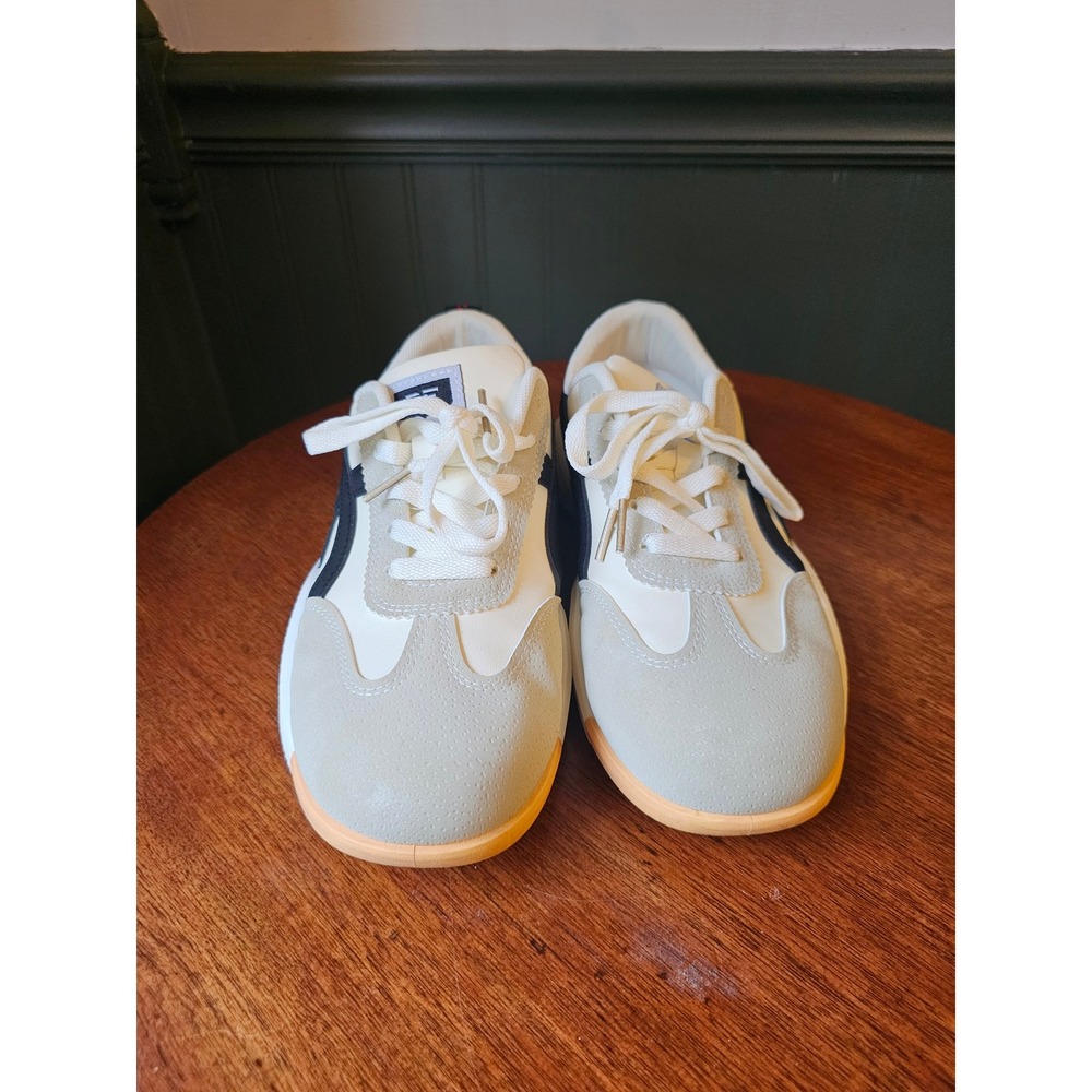 De Florance Women White Black Suede Trim Platform Sneakers Size 7.5 - Picture 3 of 10
